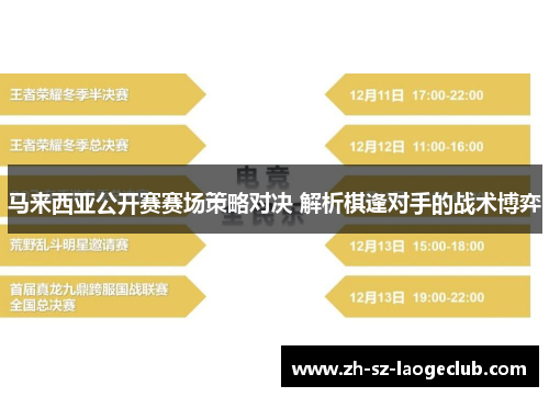 马来西亚公开赛赛场策略对决 解析棋逢对手的战术博弈